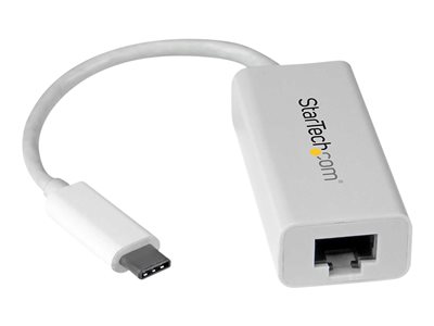 StarTech.com USB C to Gigabit Ethernet Adapter - White - USB 3.1 to RJ45 LAN Network Adapter - USB Type C to Ethernet (US1GC30W)