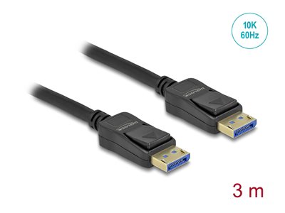 Delock DisplayPort Anschlusskabel DisplayPort Stecker 3 m Schwarz 80263 10K UHD, vergoldete Steckko
