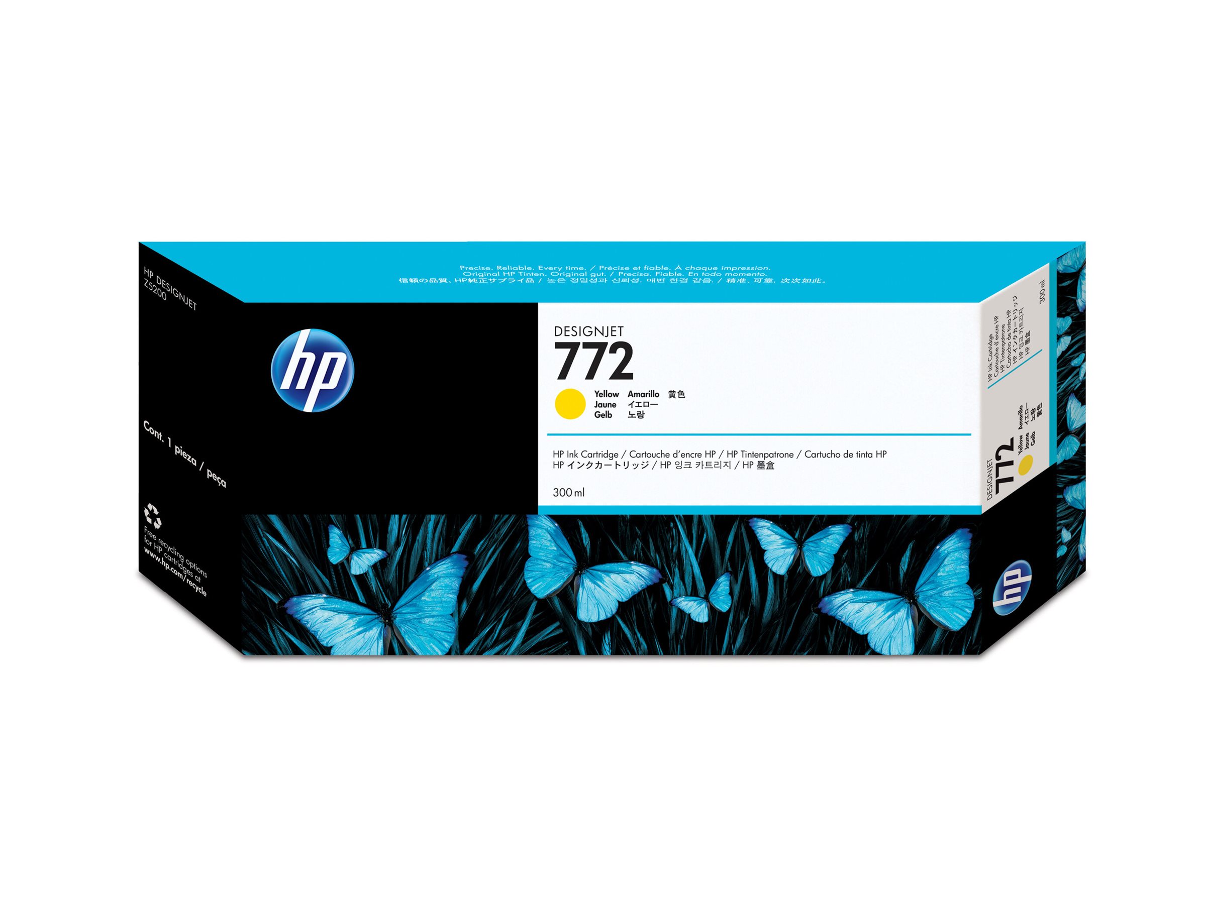 An image of HP 772 - yellow - original - DesignJet - ink cartridge