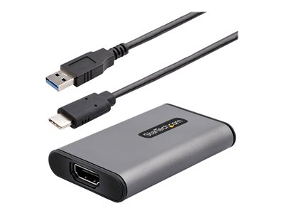 StarTech.com USB 3.0 HDMI Video Capture Device, Video Capture Adapter/External USB Capture Card, UVC, Live Stream, Audio/Video Screen Recorder, Works w/ USB-A, USB-C, 3 - Windows/Mac/Ubuntu (4K30-HDMI-CAPTURE) - videooptagelsesadapter -
