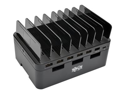 Tripp Lite 7-Port USB Charging Station Hub w/ Quick Charge 3.0, USB-C Port, Device Storage, 5V 4A (60W) USB Charge Output