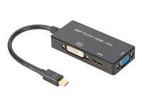ASSMANN Videoadapter DisplayPort / HDMI / DVI / VGA 20cm Sort