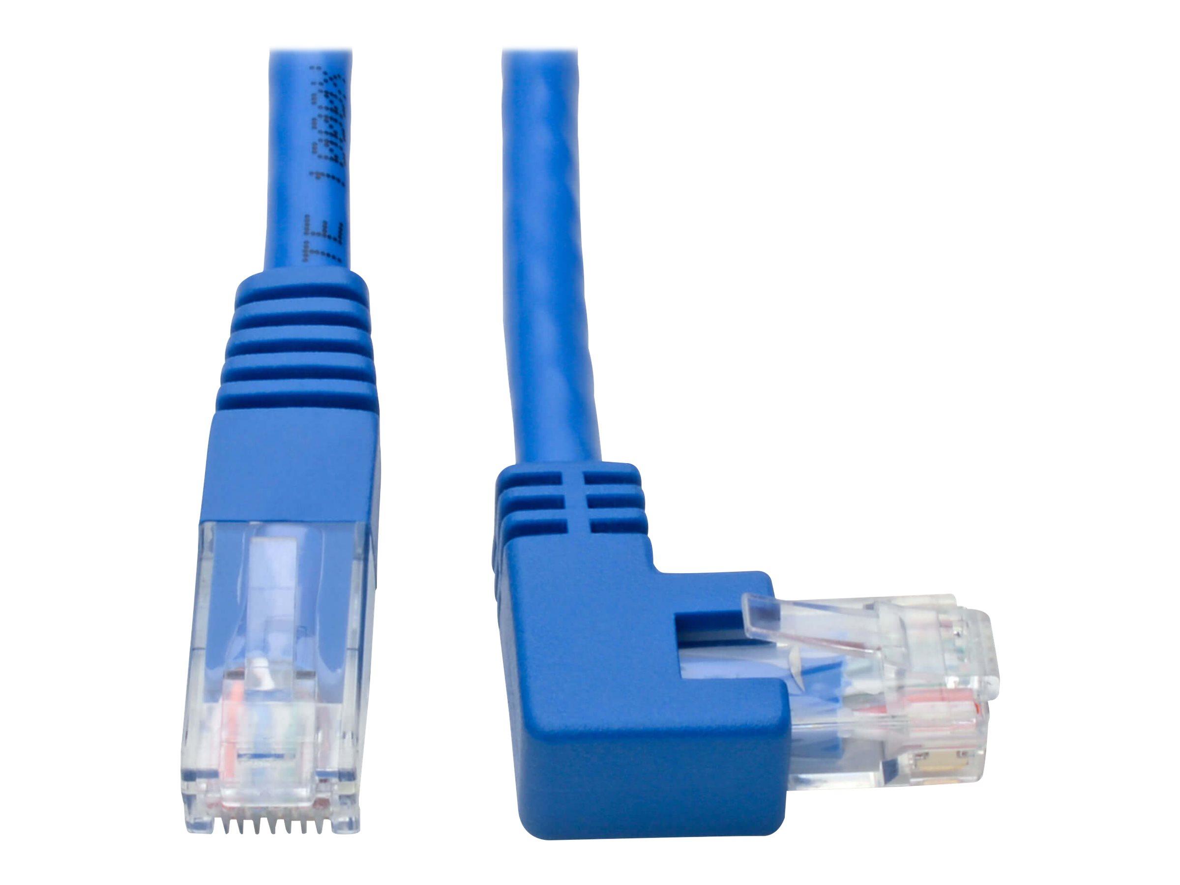 Tripp Lite Cat6 Patch Cable Right-Angled RJ45 UTP Gbe Molded M/M Blue 1ft