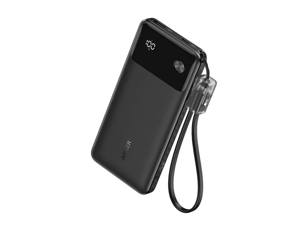 Anker PowerCore power bank with USB-C lanyard cable USB-C USB Type A 22.5 Product shot with extra item(s) Front 78682
