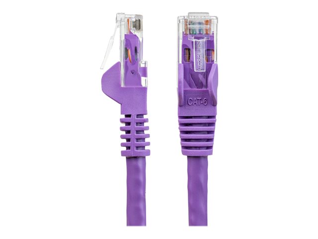 StarTech.com 5ft CAT6 Ethernet Cable, 10 Gigabit Snagless RJ45 650MHz 100W PoE Patch Cord, CAT 6 10GbE UTP Network Cable w/Strain Relief, Purple, Fluke Tested/Wiring is UL Certified/TIA - Category 6 - 24AWG (N6PATCH5PL) - Patch cable - RJ-45 (M) to RJ-45 (M) - 1.5 m - UTP - CAT 6 - molded, snagless - purple