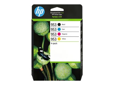 HP 953 CMYK Original Ink Cart 4-Pack 6ZC69AE#LS1