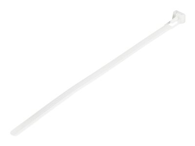 Startech 20cm(8") Reusable Cable Ties, 7mm(1/4") wide, 50mm(1-7/8") Bundle Dia. 22kg(50lb) Tensile Strength, Releasable Nylon Ties, Indoor/Outdoor, 94V-2/UL Listed, 100 Pack, White
