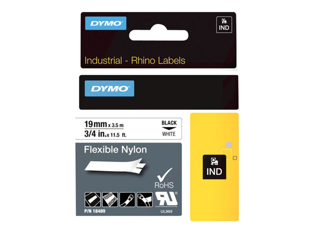 DYMO IND - Nylon - adhesive - black on white 