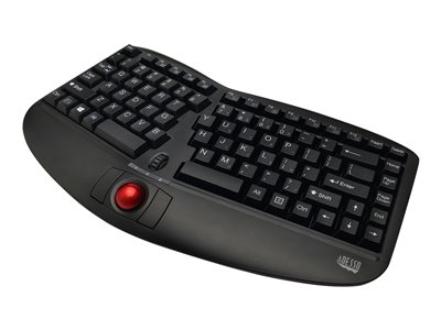 Adesso Tru-Form Media WKB-3150UB Keyboard with trackball, scroll wheel wireless 2.4 GHz 