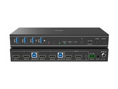 LINDY 2 Port Dual Head HDMI 4K60,USB3.0 KVM Switch