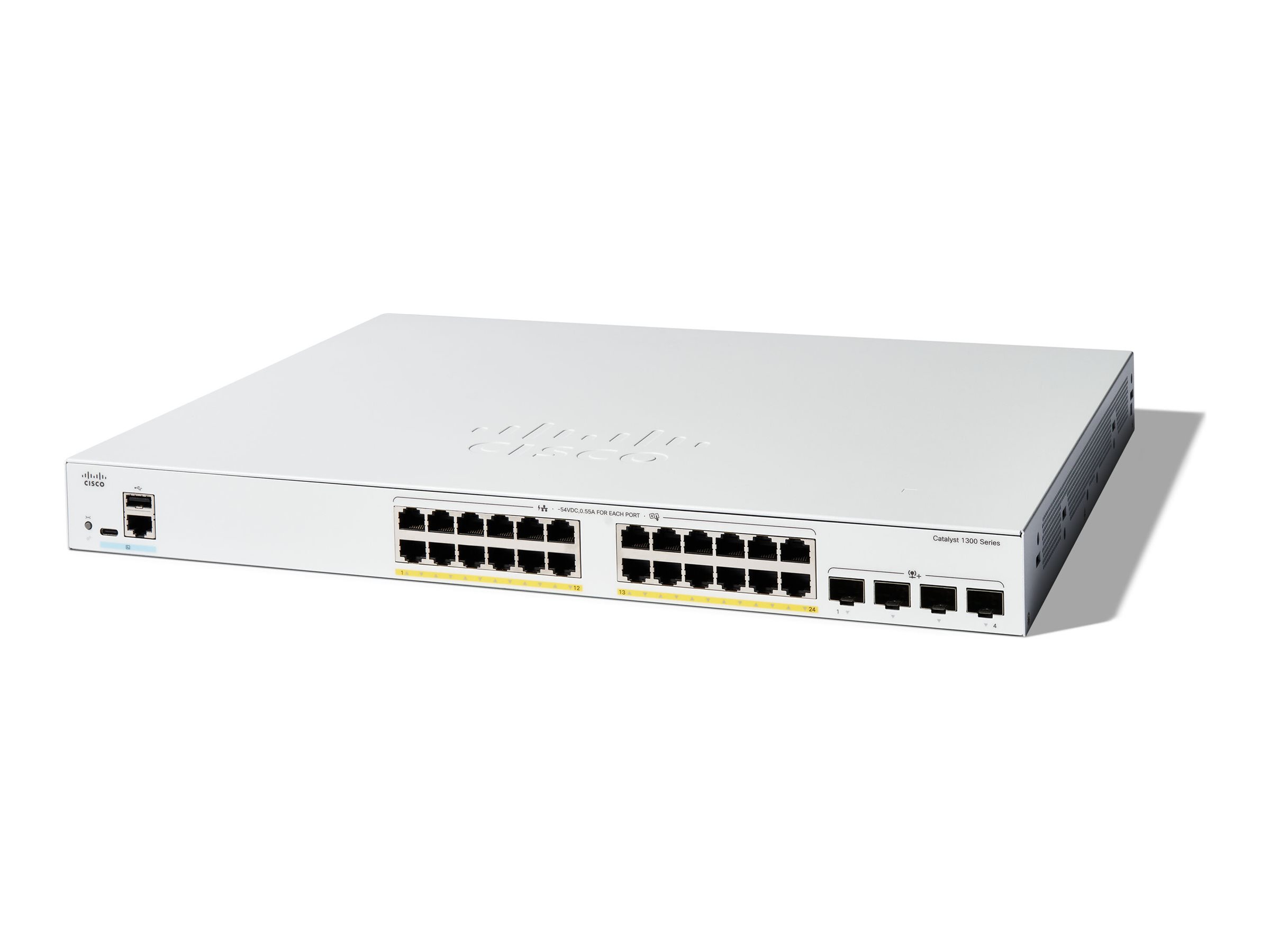 An image of Cisco Catalyst 1300-24FP-4X - switch - 24 ports - Managed - rack-mountable