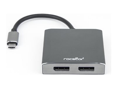 Usb-C To Dual Displayport 4K60h Multi-Monitor Adapter Alumin