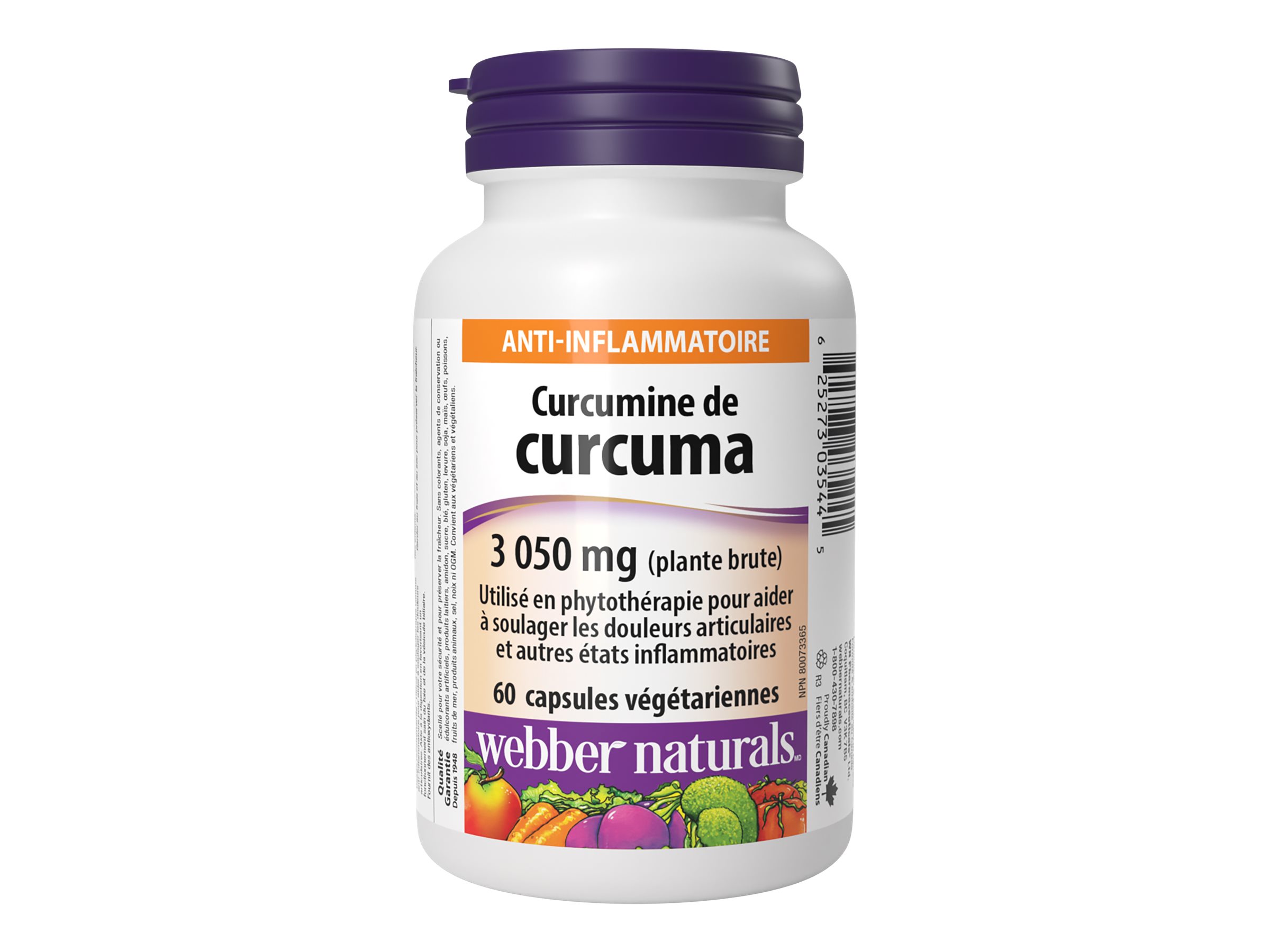 Webber Naturals Turmeric Curcumin Vegetarian Capsules - 3050mg - 60's