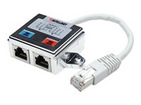 Intellinet 2-Port Modular Distributor, Cat5e, FTP, allows two RJ45 ports to share one Cat5e network cable CAT 5 Dobbelt afskærmet Netværk-splitter Sølv