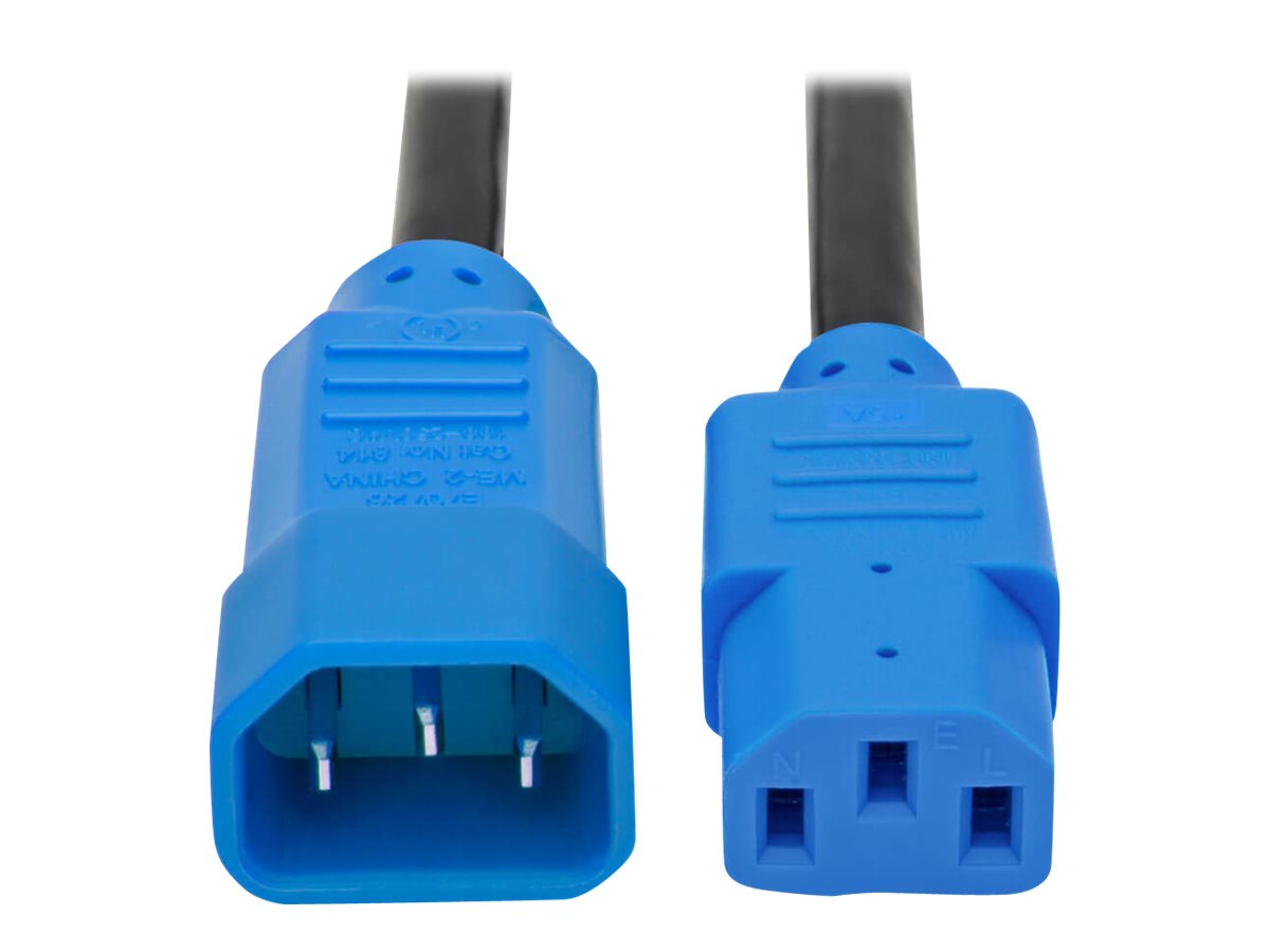 Tripp Lite 6ft Power Cord Extension Cable C14 to C13 Heavy Duty Blue 15A 14AWG 6'