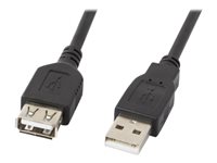 Lanberg USB 2.0 USB forlængerkabel 1.8m Sort