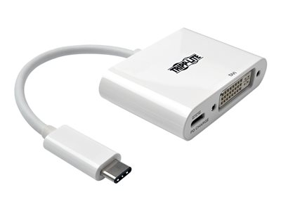 Tripp Lite USB C to DVI Video Adapter Converter w/ USB-C PD Charging, USB Type C to DVI, USB-C to DVI, USB Type-C to DVI