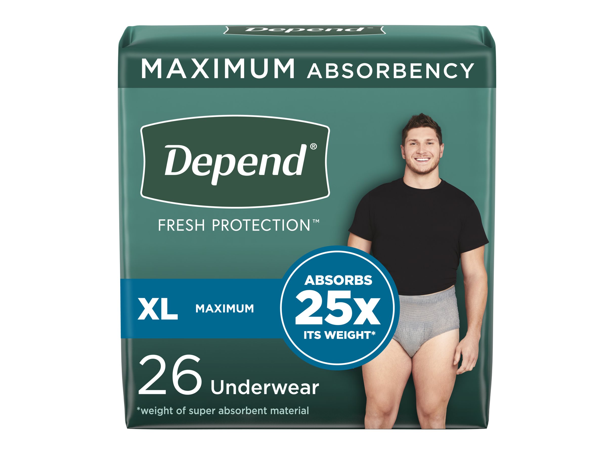 Depend Fresh Protection Incontinence Underwear for Men - Maximum - Extra Large