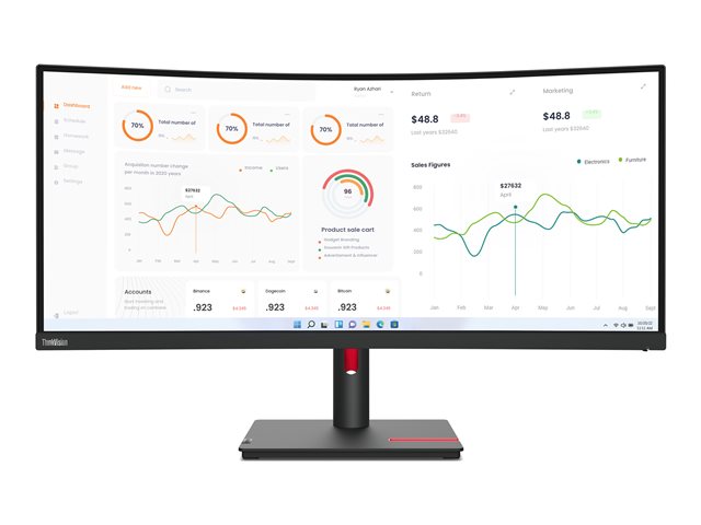 LENOVO T34w-30 34p WQHD VA 21:9 Monitor
