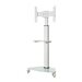 Tripp Lite Premier Rolling TV Cart for 37 to 70 Displays, Frosted Glass Base and Shelf, Locking Casters, White