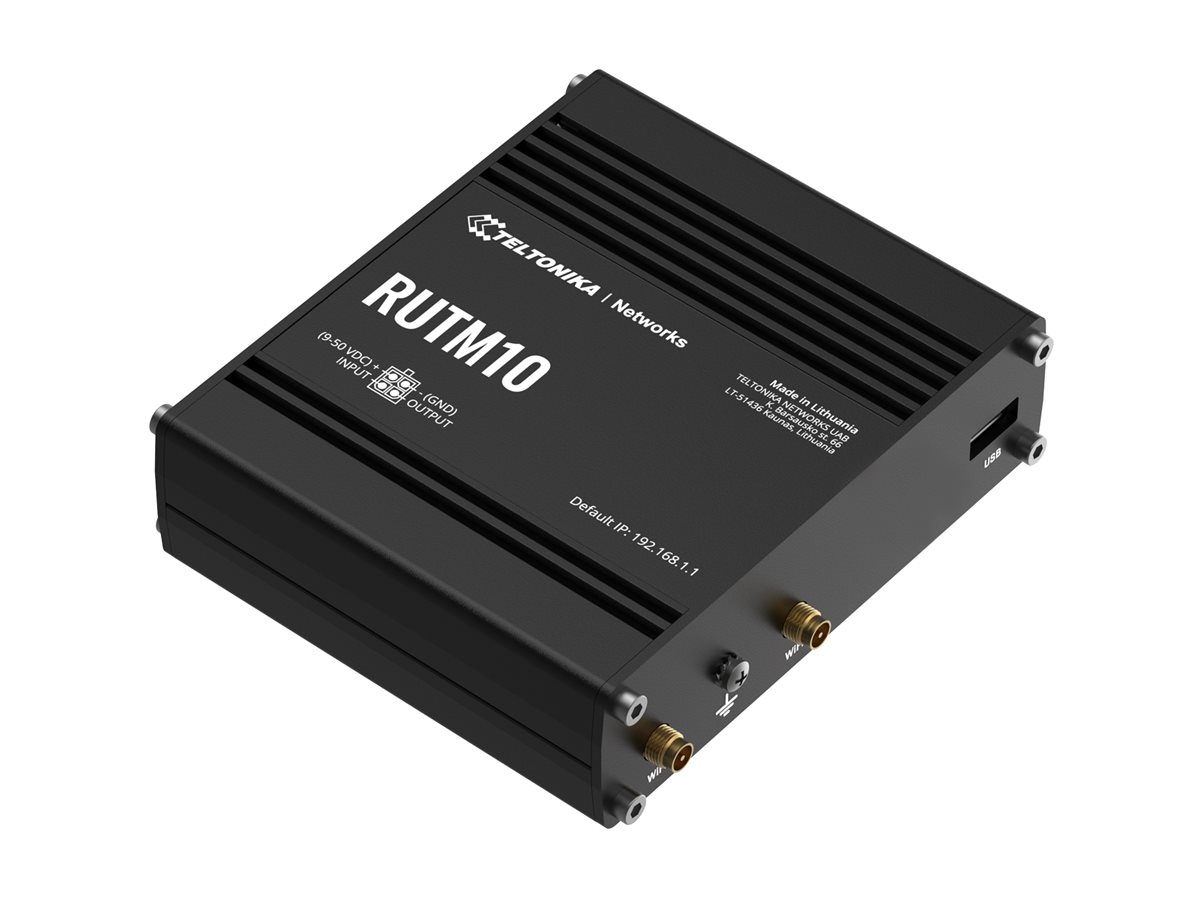 Teltonika RUTM10 wireless router Wi-Fi 5 DIN rail mountable surface-mountable Usage / lifestyle Right-angle 72741
