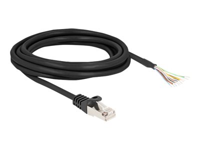 DELOCK Kabel RJ50 Stecker zu offenen Kabelenden S/FTP 3m SW