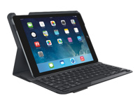 Logitech Type+ - Keyboard and folio case - wireless - Bluetooth - UK - carbon black