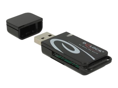 DELOCK Mini USB 2.0 Card Reader mit SD und Micro SD Slot - 91602