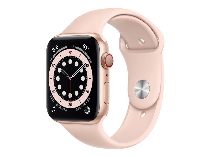 Apple Watch Series 6 (GPS + Cellular) - guldaluminium - smart klocka med sportband - rosa sand - 32 GB