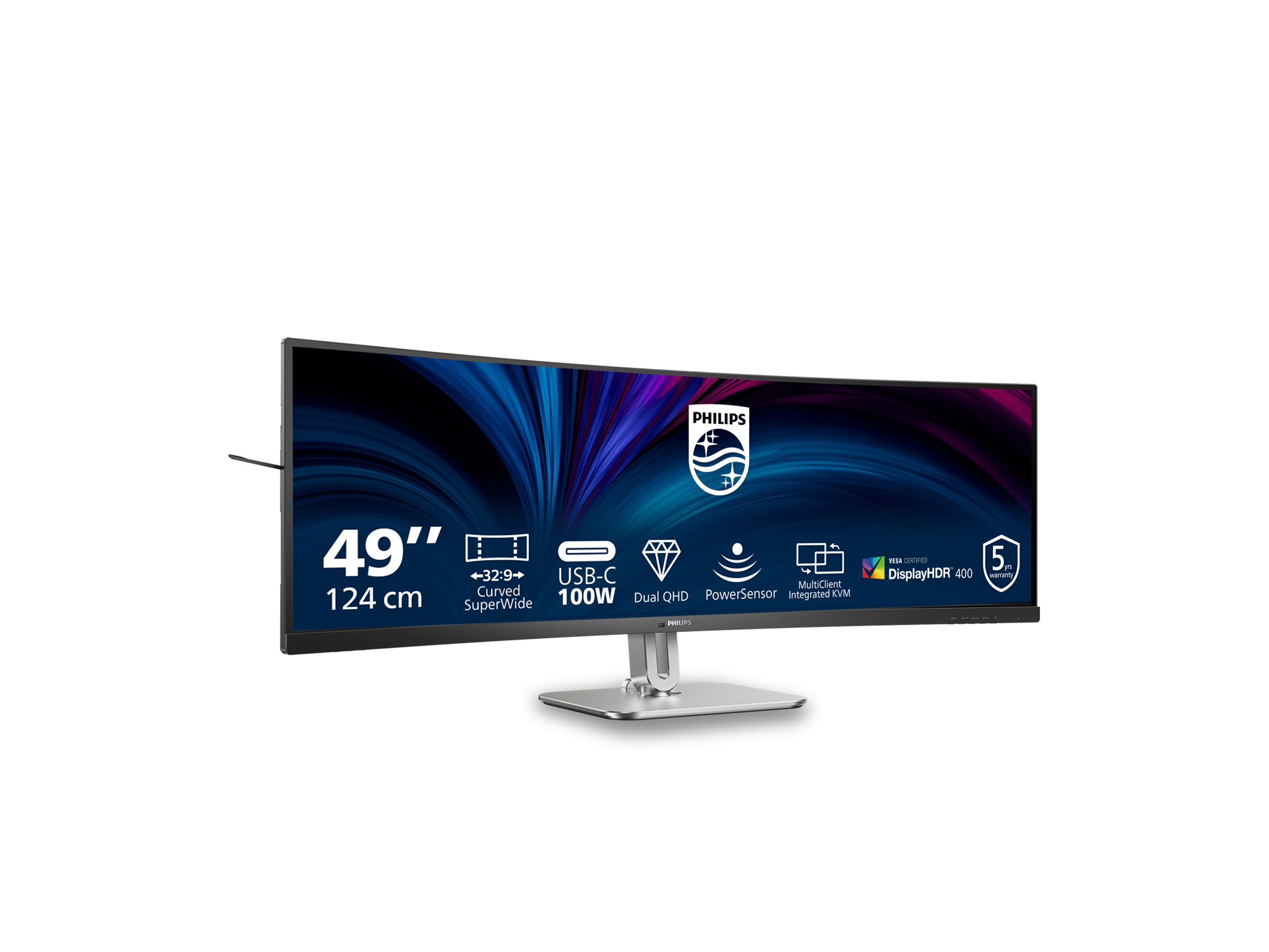 Philips 49B2U5900C LED monitor curved 49 Product shot Right-angle 80000