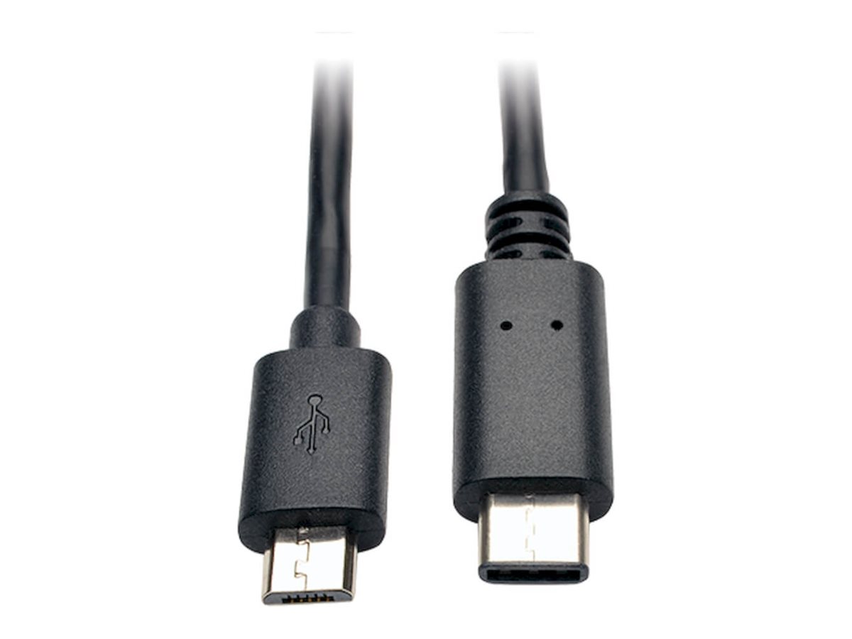 Tripp Lite 6ft USB 2.0 Hi-Speed Cable Micro-B Male to USB Type-C USB-C Male 6'