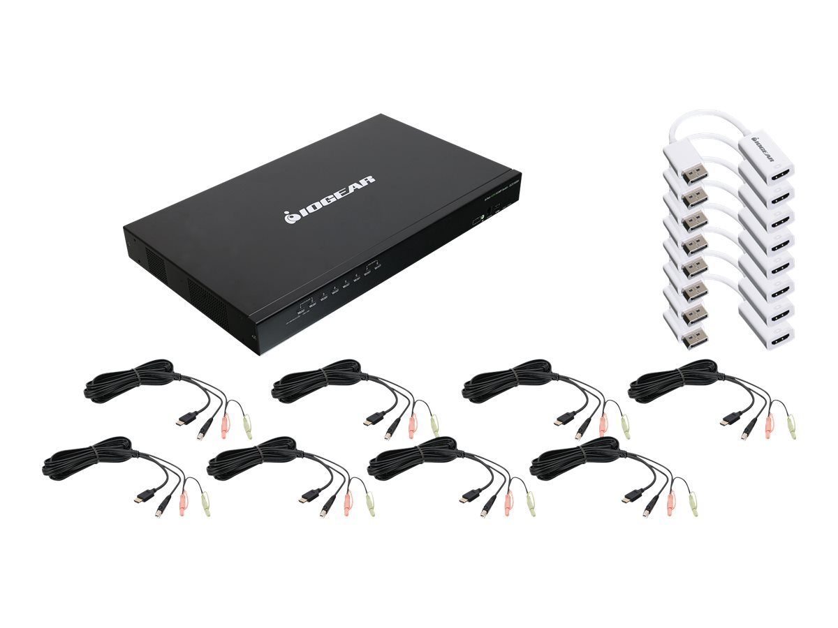 IOGEAR GCS1808HKITU 8-Port USB HDMI KVMP Switch with Cable Set
