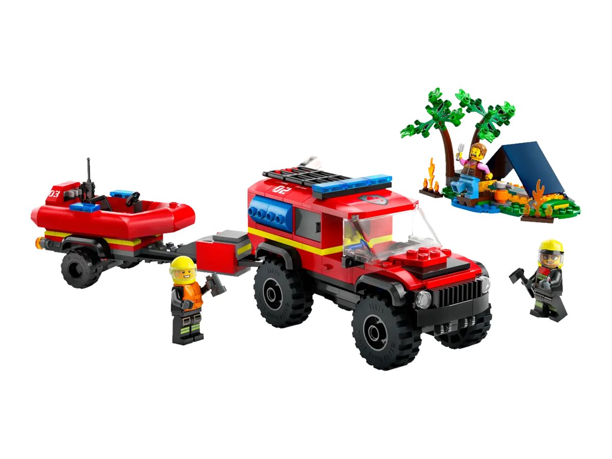 LEGO City - 4x4 Fire Truck with Rescue Boat