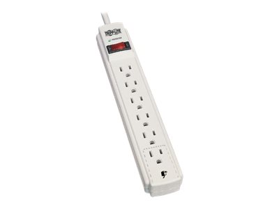 Tripp Lite Protect It! 6-Outlet Surge Protector, 15 ft. Cord, 790 Joules, Diagnostic LED, Light Gray Housing