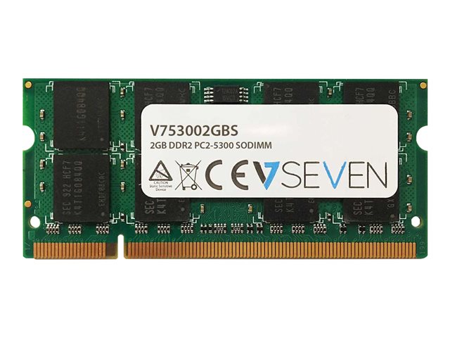 Image of V7 - DDR2 - module - 2 GB - SO-DIMM 200-pin - 667 MHz / PC2-5300 - unbuffered
