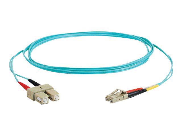 C2G LC-SC 10Gb 50/125 OM3 Duplex Multimode PVC Fiber Optic Cable (LSZH) - síťový kabel - 3 m - 3 m - vodě - barva – foto 3