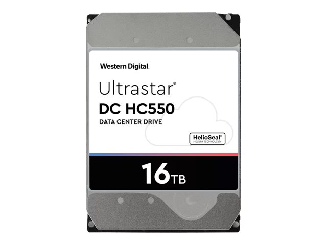 WD Ultrastar DC HC550 WUH721816ALE6L4 hard drive 16 TB SATA Product shot Front 79350