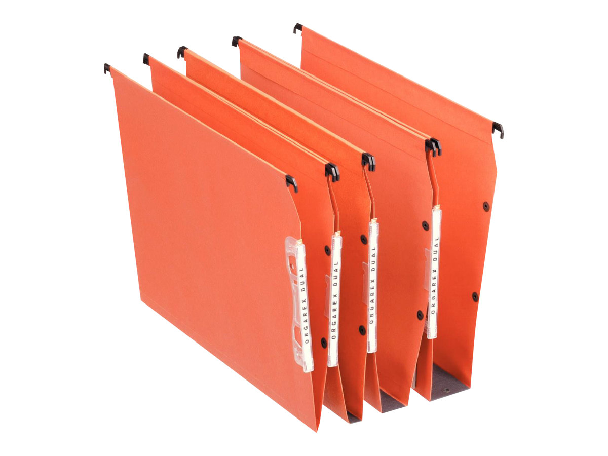 Esselte Orgarex Dual Hanging File For A4 Capacity 100 Sheets Orange Pack Of 25 Esselte Orgarex Dual Hanging File For A4 Capacity 100 Sheets Orange Pack Of 25