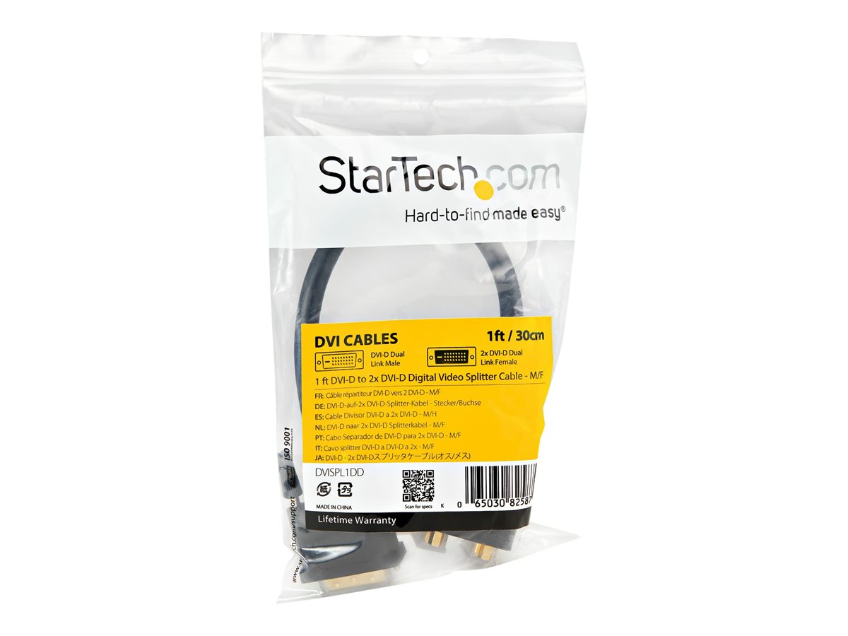 StarTech.com 1 ft DVI-D to 2x DVI-D Digital Video Splitter Cable - M/F (DVISPL1DD) - video rozdělovač - DVI - 30.5 cm – foto 4