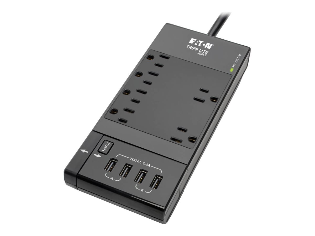 Eaton Tripp Lite Series Safe-IT 6-Outlet Surge Protector with Retractable USB Charger