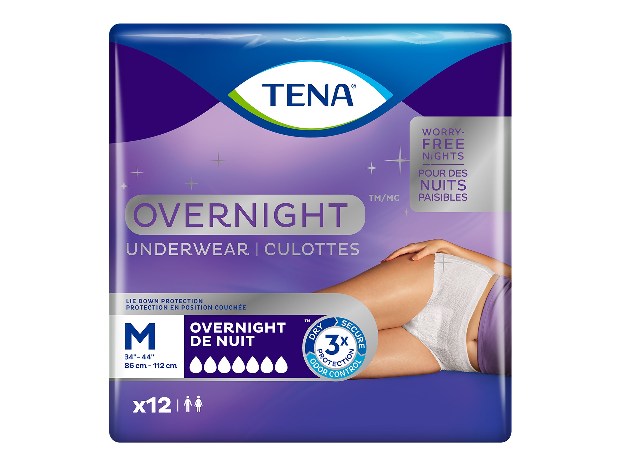 Tena Overnight Underwear - Medium - 12s