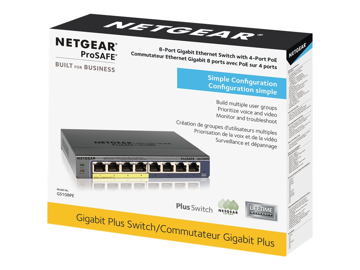 NETGEAR Plus GS108PEv3 | Overview, Specs, Details | SHI