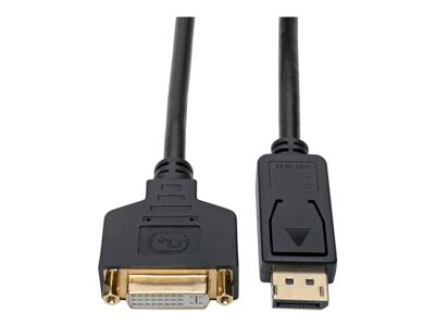 Tripp Lite DisplayPort to DVI Adapter Converter Cable M/F 1080p Black DP to DVI 1ft