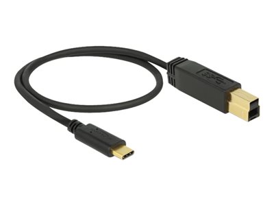 DELOCK Kabel USB 3.1 Gen2 C > B 0.5m schwarz Kabel