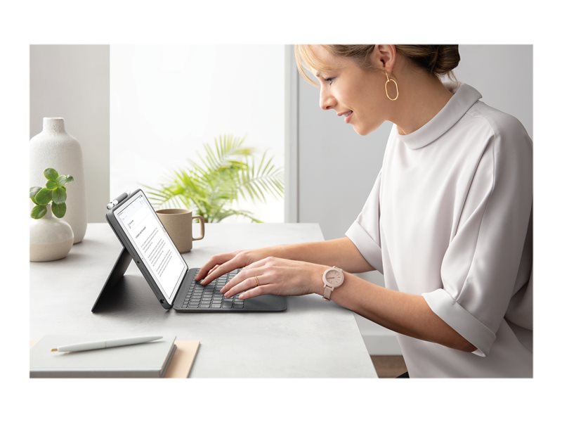 Logitech Combo Touch - clavier et tui - avec trackpad - AZERTY - Franais - graphite Priphrique d\'entre