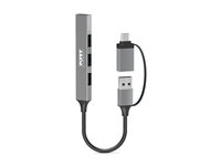PORT Connect - hub - USB-C/USB-A, slim - 4 ports