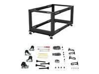 Startech 8U 19" Open Frame Server Rack, 4 Post Adjustable Depth 23-41" Mobile, Free Standing Rolling Network/Computer Equipme
