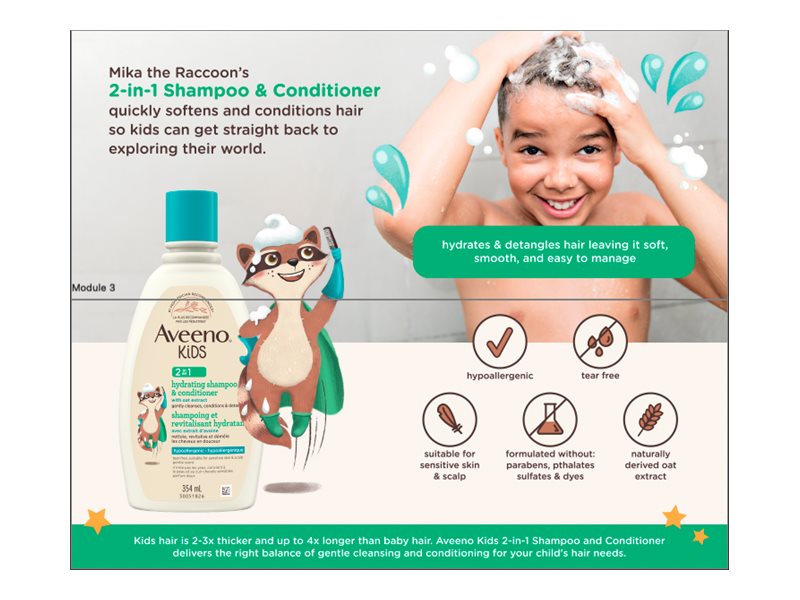 Aveeno Kids 2 in 1 Hydrating Shampoo/Conditioner - 354ml