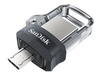 SanDisk Ultra Dual 128GB USB 3.0 / micro USB Sort Sølv