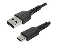 StarTech.com 2m USB A to USB C Charging Cable, Durable Fast Charge & Sync USB 2.0 to USB Type C Data Cord, Rugged TPE Jacket Aramid Fiber M/M 3A Black, Samsung S10, S20, iPad Pro, Pixel - Heavy Duty and Rugged - USB cable - USB (M) straight to 24 pin USB-C (M) straight - Thunderbolt 3 / USB 2.0 - 6.6 ft - black - for P/N: CDP2HDUACP2, SECTBLTDT, STNDTBLTMOB